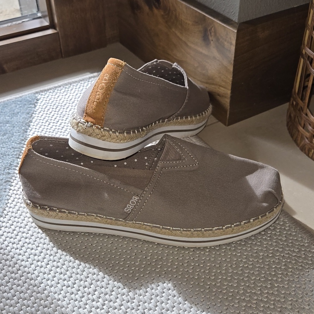Bobs Breeze memory foam slip on Espadrille Woven Skecher 8 Spring Comfy Business - Picture 2 of 16